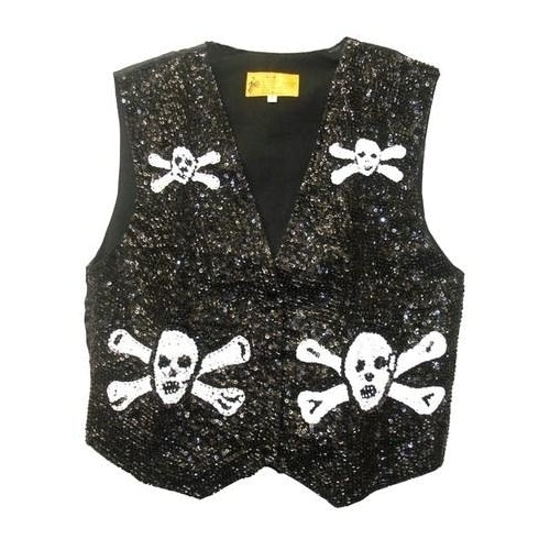 Sequin Vest Pirate Black and White Image 1