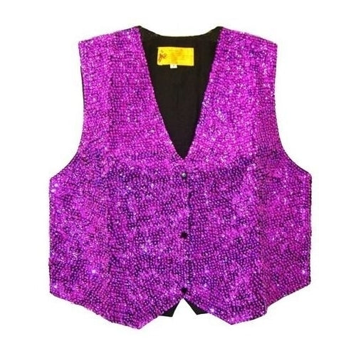 Sequin Vest PURPLE Adults-Unisex Image 1