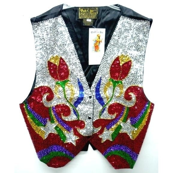 Sequin Vest Rose Bud 272B Image 1