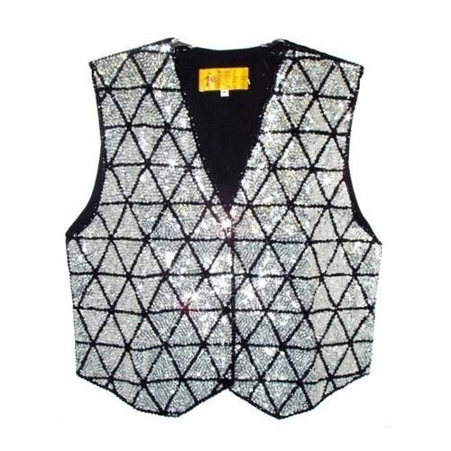 Sequin Vest Silver Triangle Image 1