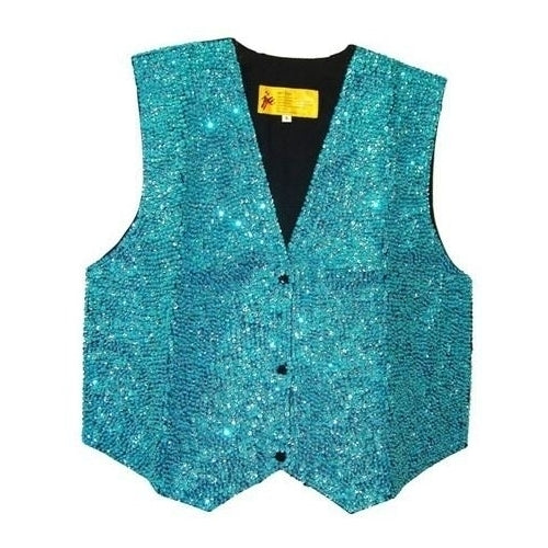 Sequin Vest TURQUOISE Adult-Unisex Image 1