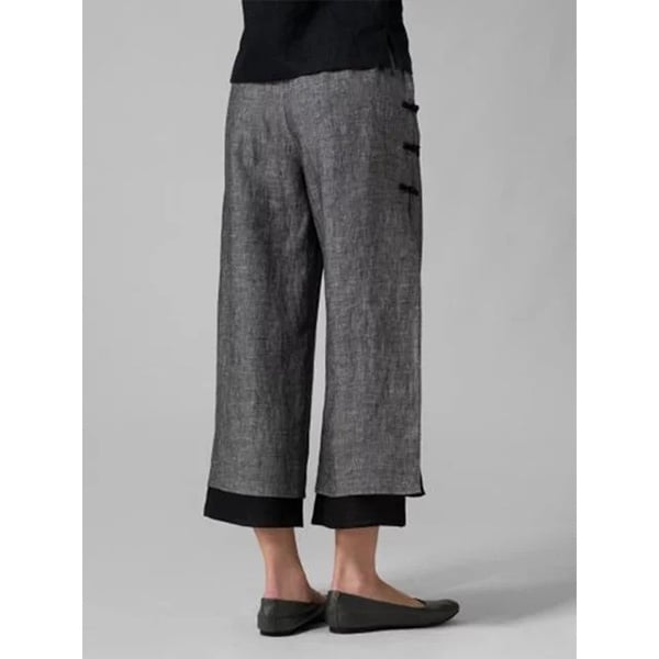 Cotton Pants Plus Size Casual Wide Leg Linen Pants Image 3