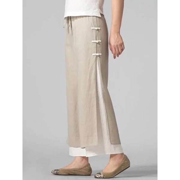 Cotton Pants Plus Size Casual Wide Leg Linen Pants Image 6