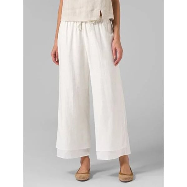 Cotton Pants Plus Size Casual Wide Leg Linen Pants Image 4