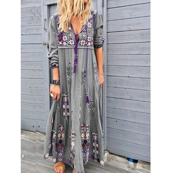 Floral Printing Maxi Dress S-5X Multiple Colors Image 1