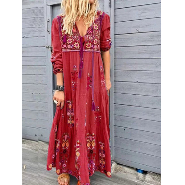 Floral Printing Maxi DressS-5XMultiple Colors Image 3