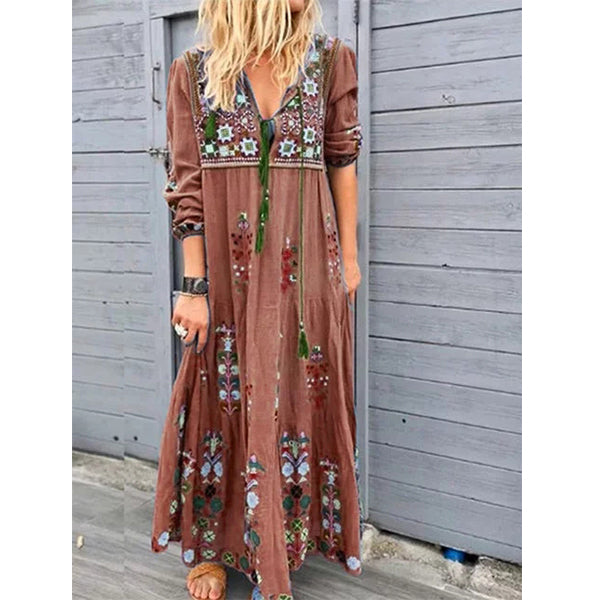 Floral Printing Maxi DressS-5XMultiple Colors Image 4