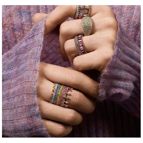 Net Red Hot Selling Super Fairy Japanese and Korean Fashion INS Wind Pure Fashion style Simple Rainbow Ring Ring Image 2