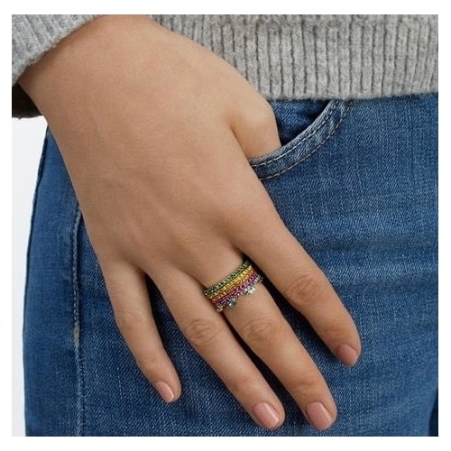 Net Red Hot Selling Super Fairy Japanese and Korean Fashion INS Wind Pure Fashion style Simple Rainbow Ring Ring Image 3