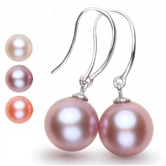 Black and White  Purple Pink Natural Pearls Sell Earrings Pure Fashion style Earrings Image 1