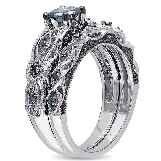 High-grade -inlaid multi-layer luxury double-color sapphire ring Image 2