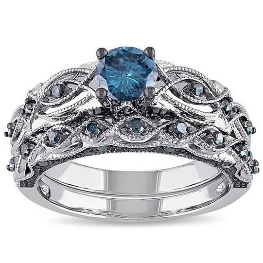 High-grade -inlaid multi-layer luxury double-color sapphire ring Image 3