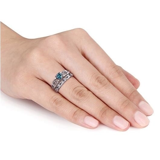 High-grade -inlaid multi-layer luxury double-color sapphire ring Image 4