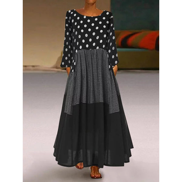 Lightweight Tiered Patterned Long Sleeve Maxi DressMultiple Colors Image 2