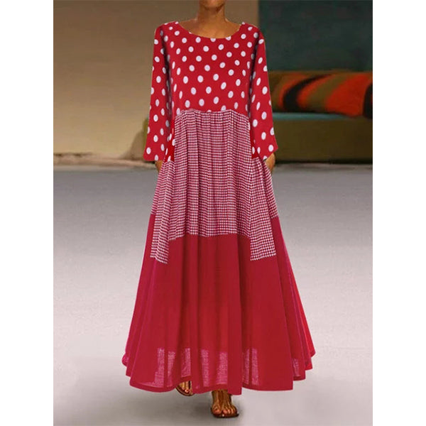 Lightweight Tiered Patterned Long Sleeve Maxi DressMultiple Colors Image 4