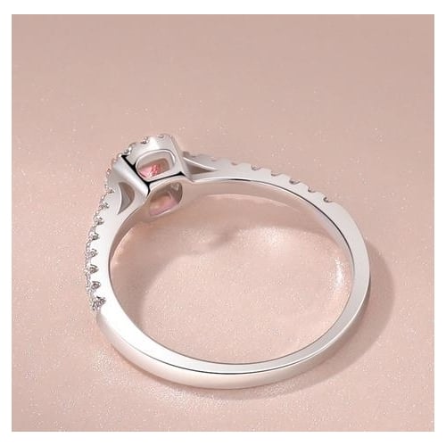 Pink color Popular style -plated micro-set ring Image 2