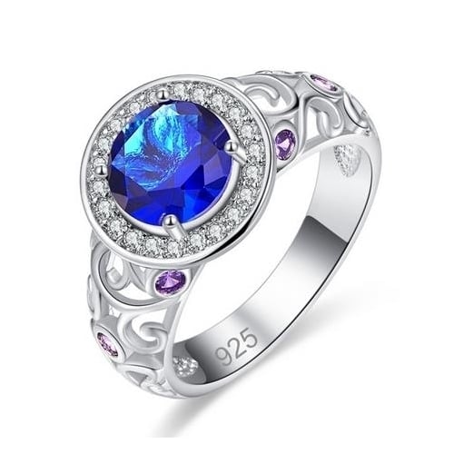 Luxury Topaz engagement ring sapphire ring Image 1