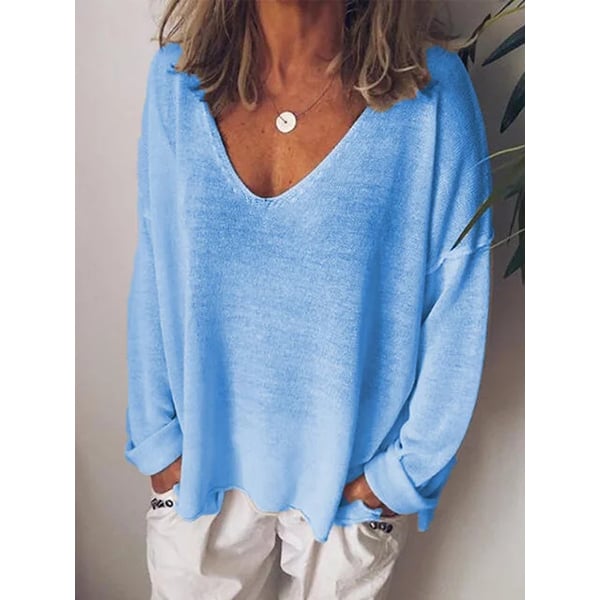 Plus Size Casual Cotton-Blend Long Sleeve Women T-shirts Image 1