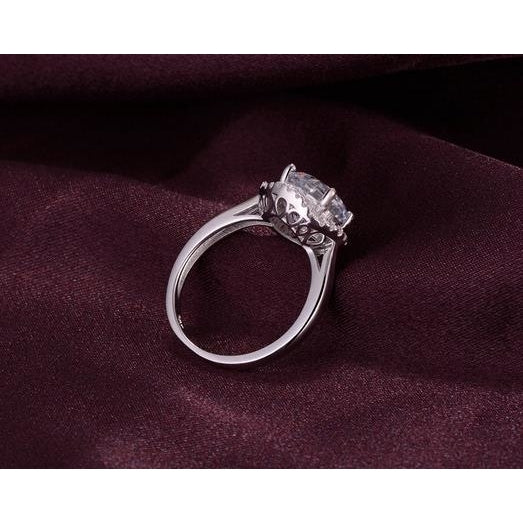 S Popular style Platinum Retro Pure Fashion style Ring Hollow-out Carved Female Platinum Clara Ring Image 3