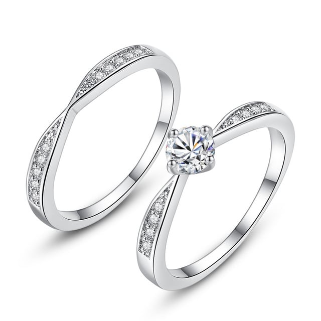 Couple Set Ring X-shaped Set Image 1