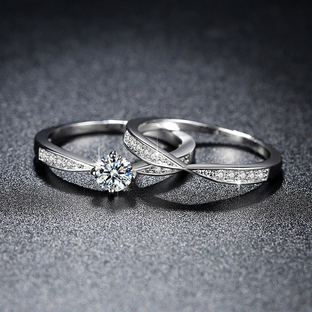 Couple Set Ring X-shaped Set Image 3