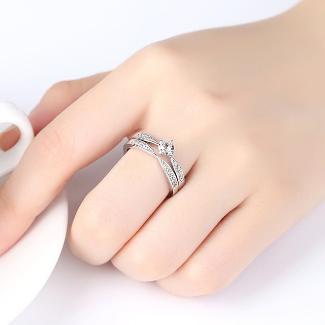 Couple Set Ring X-shaped Set Image 4