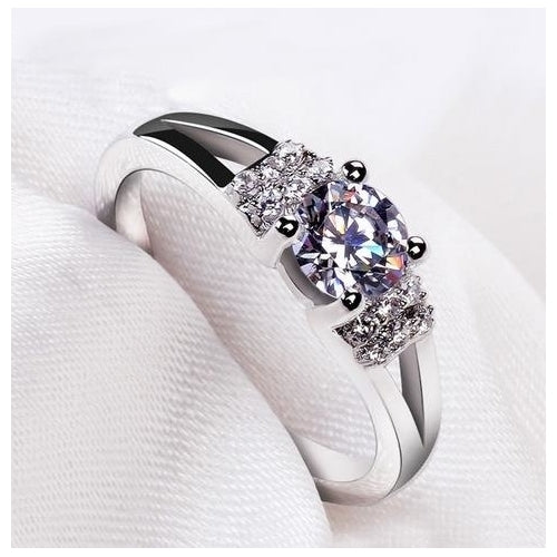 Simple Four-claw Ring Eight Hearts Eight Arrows Super Flash Proposal Ring Image 3