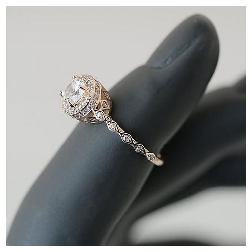 Popular style Rose Popular style Artificial zircon ring Image 2