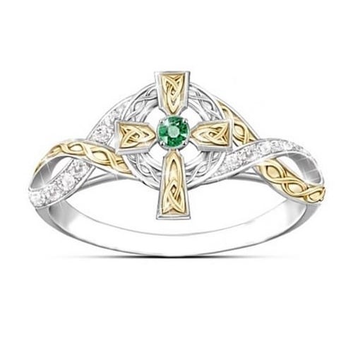 Creative Cross with Artificial zircon Ring Image 1