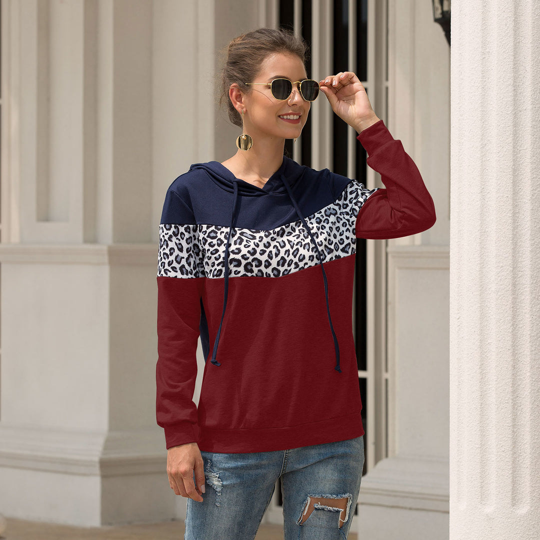 Leopard Accent Sweatshirt Hoodie Image 2