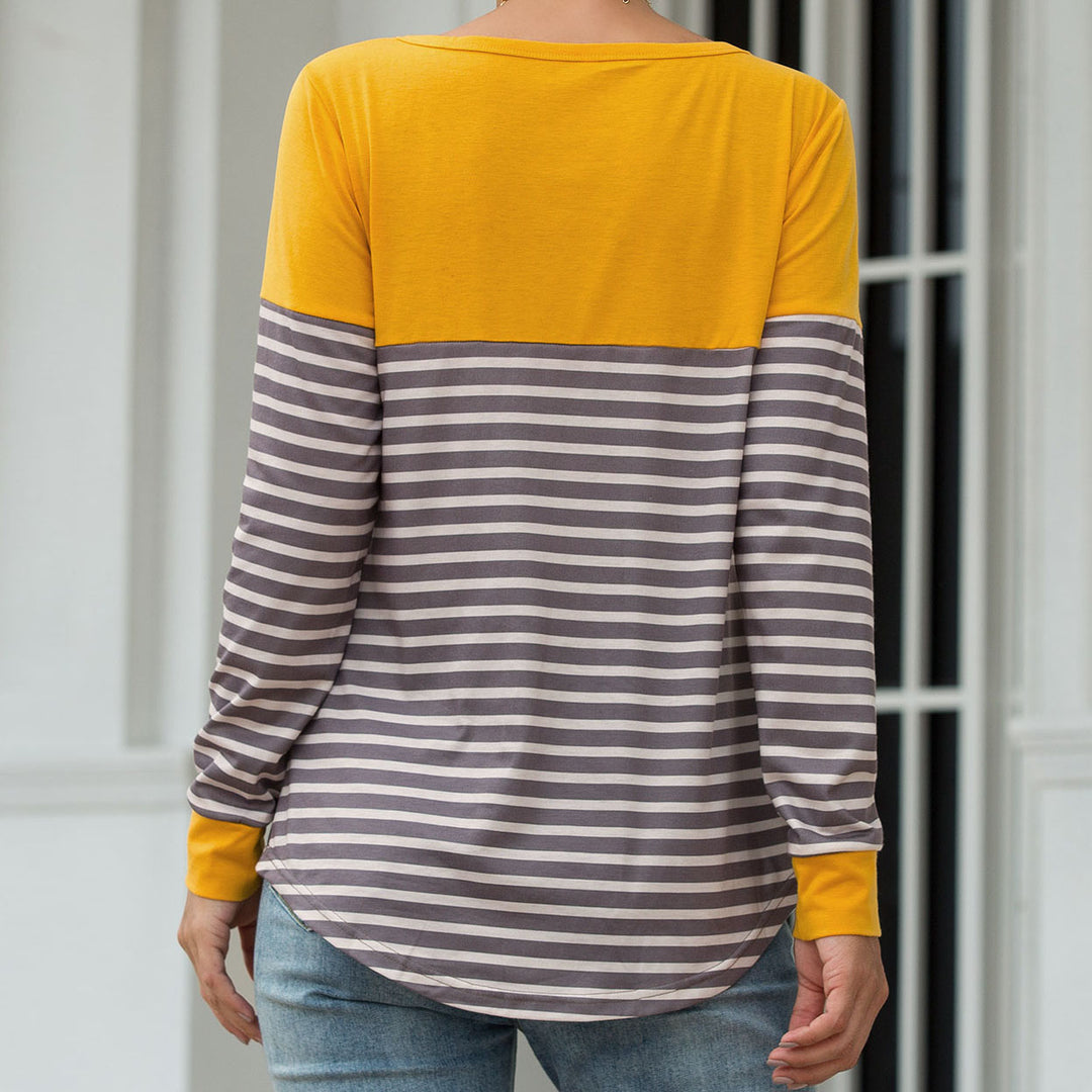 Button Deco Striped Casual Shirt Image 4