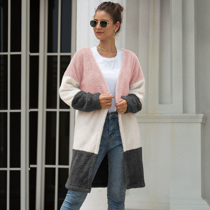 Color Block Stylish Cozy Cardigan Image 4