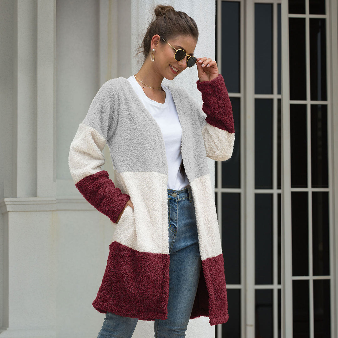 Color Block Stylish Cozy Cardigan Image 2