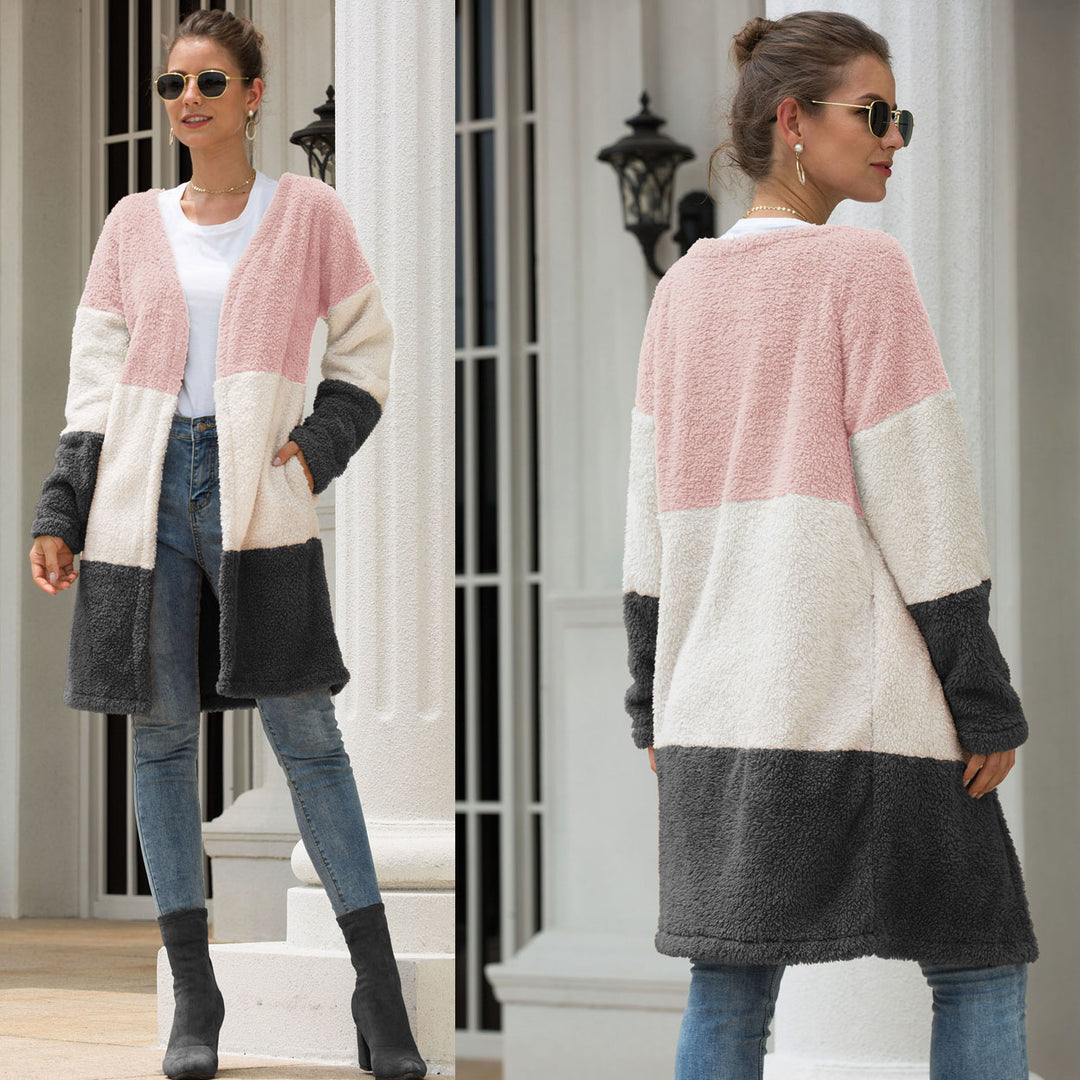 Color Block Stylish Cozy Cardigan Image 4