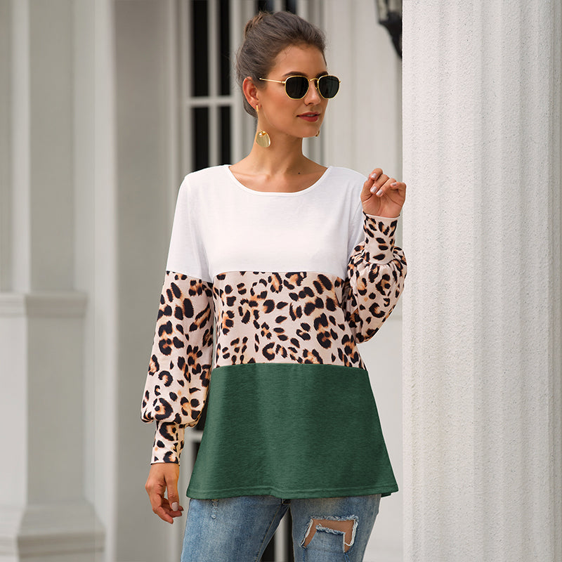 Leopard Accent Print Long Sleeve Shirt Image 2