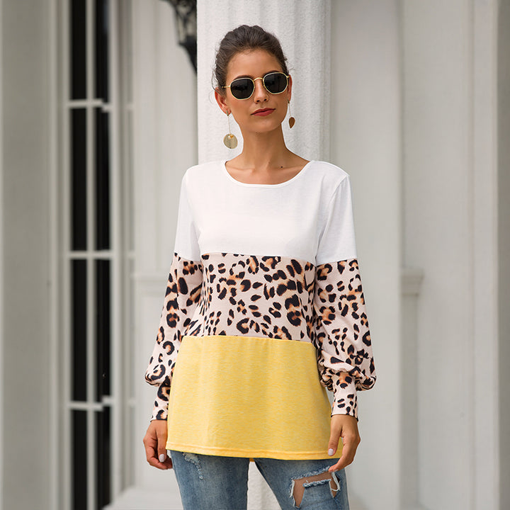 Leopard Accent Print Long Sleeve Shirt Image 3