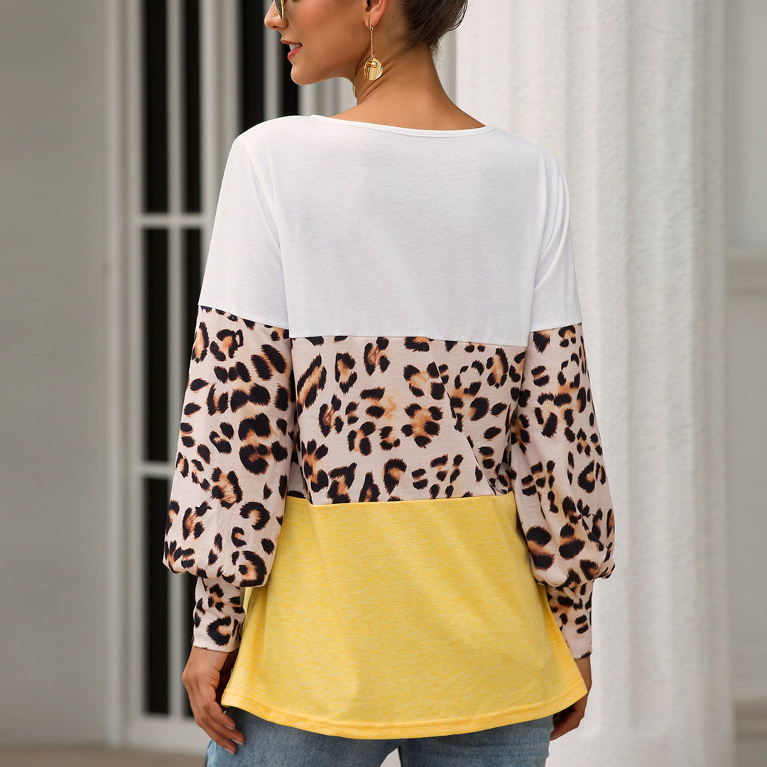 Leopard Accent Print Long Sleeve Shirt Image 4