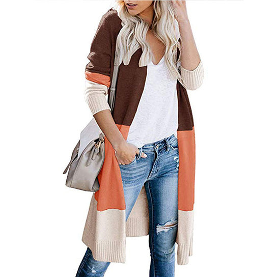 Color Block Cardigan Sweater Image 3