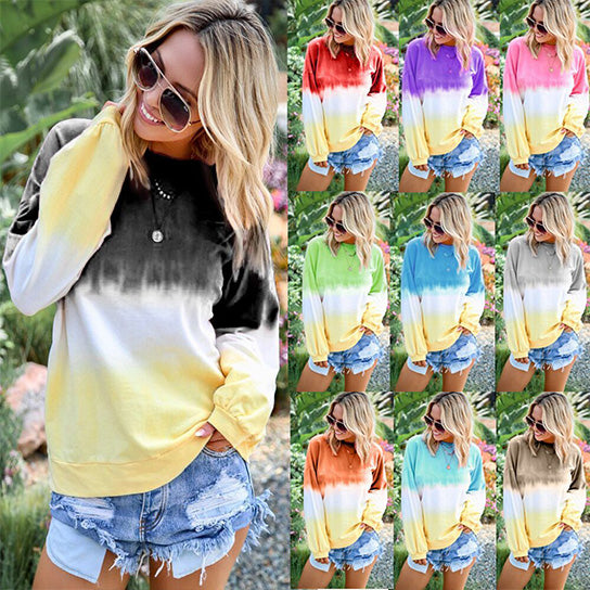 Fashion Tie Dye Rainbow Top Pullover Image 1