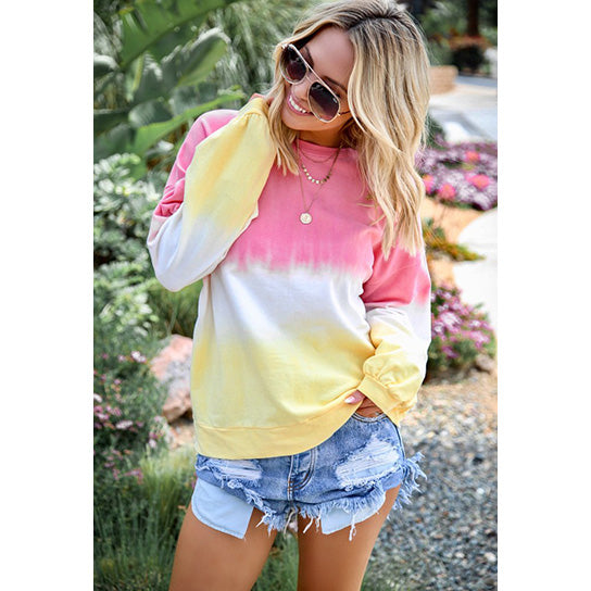 Fashion Tie Dye Rainbow Top Pullover Image 4