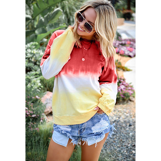 Fashion Tie Dye Rainbow Top Pullover Image 9