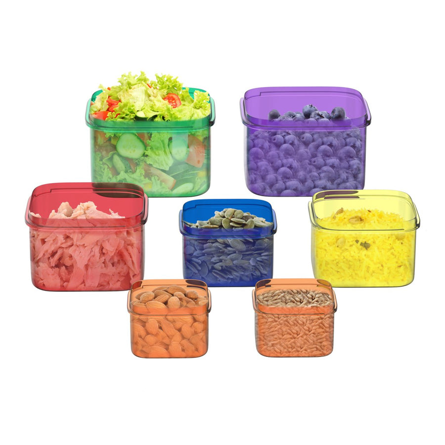 Portion Control Containers- 7 Piece Color Coded Food Storage Set for Meal Prep for a Beach Body Diet Image 1