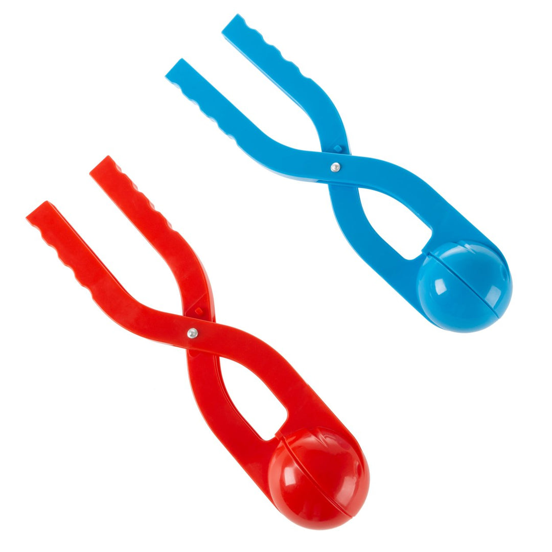 Snowball Maker Tool Set of 2 with Handle for Winter Outdoor Activities Red Blue Image 1