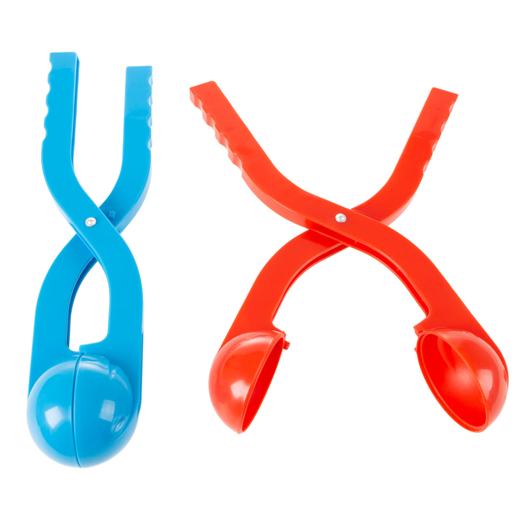 Snowball Maker Tool Set of 2 with Handle for Winter Outdoor Activities Red Blue Image 3