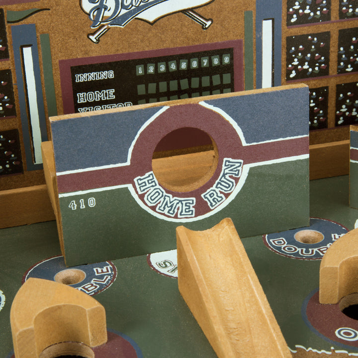 Baseball Pinball Tabletop Skill Game - Classic Miniature Wooden Retro Sports Arcade Desktop Toy Image 4