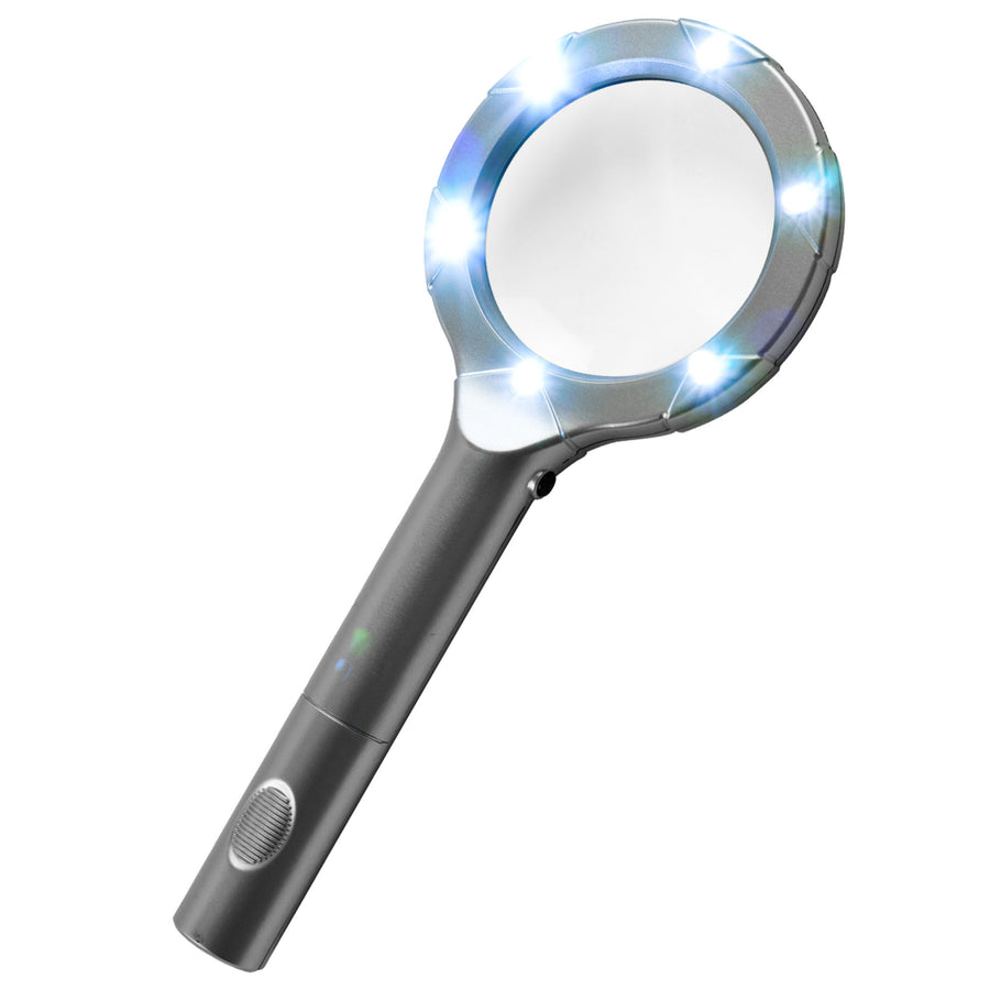 6 LED High Powered Magnifying Glass with Lights Battery Operated Kids Adult Magnifier Image 1