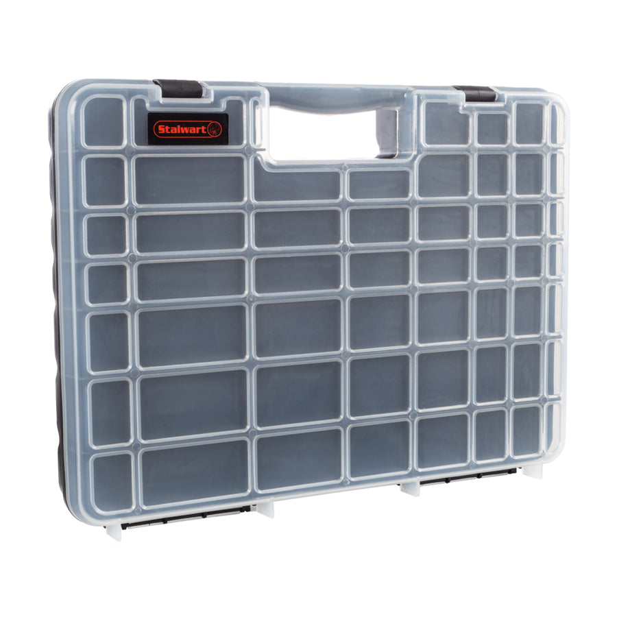 Portable Storage Case with Secure Latch  55 Small Compartments for Screws, Bolts, Nuts, Nails, Beads, or Crafts Image 1