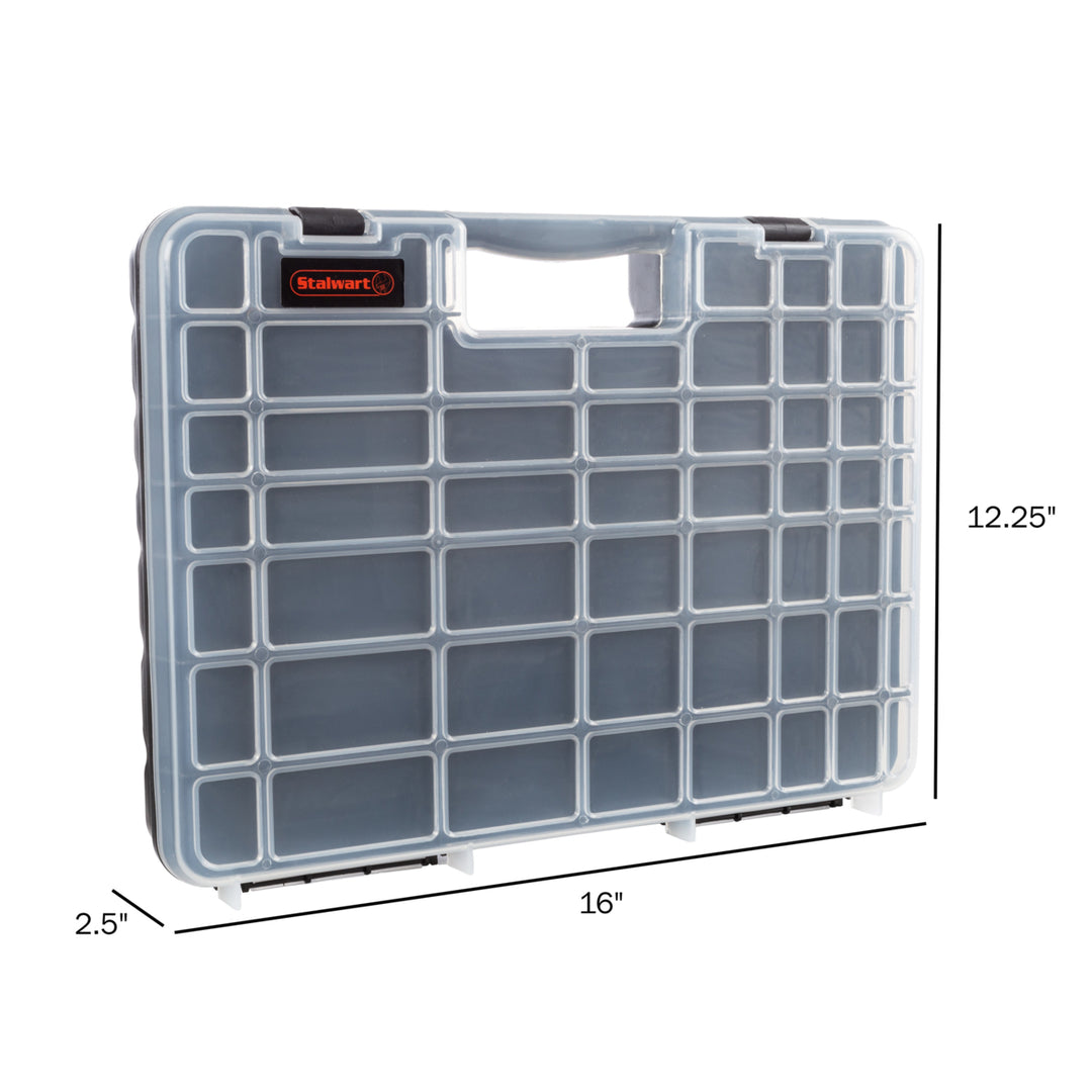 Portable Storage Case with Secure Latch  55 Small Compartments for Screws, Bolts, Nuts, Nails, Beads, or Crafts Image 2