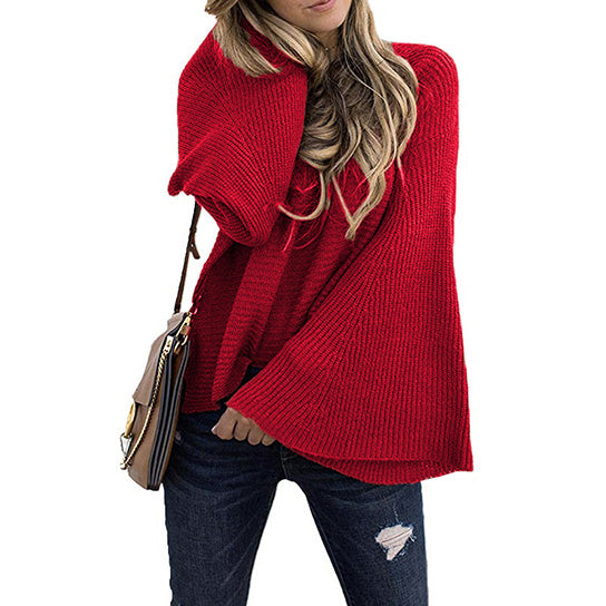 Flare Sleeve Batwing Style Sweater Image 2