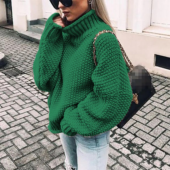 Oversize Bold Knit High Neck Sweater Image 3